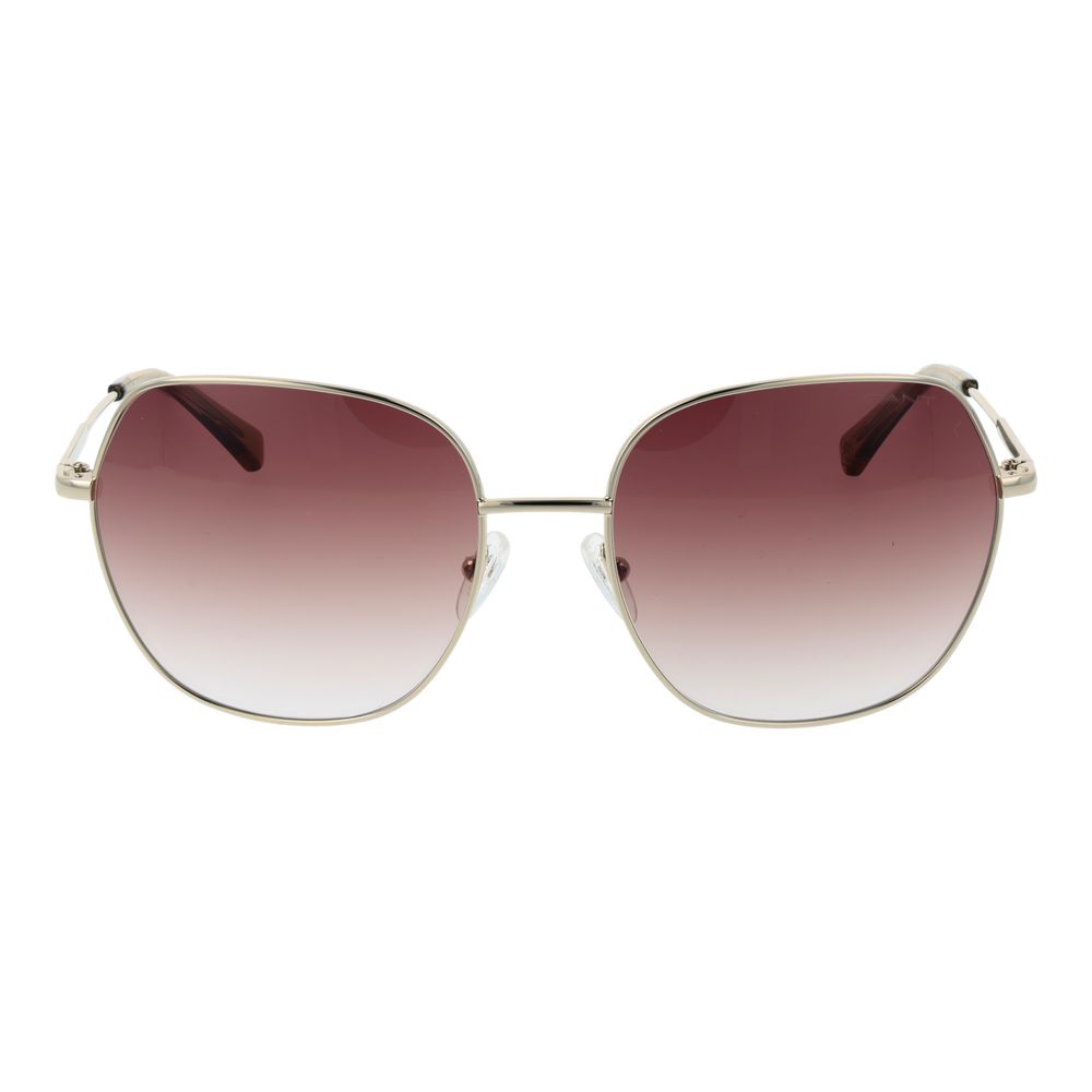 Lunettes de soleil dorées marron
