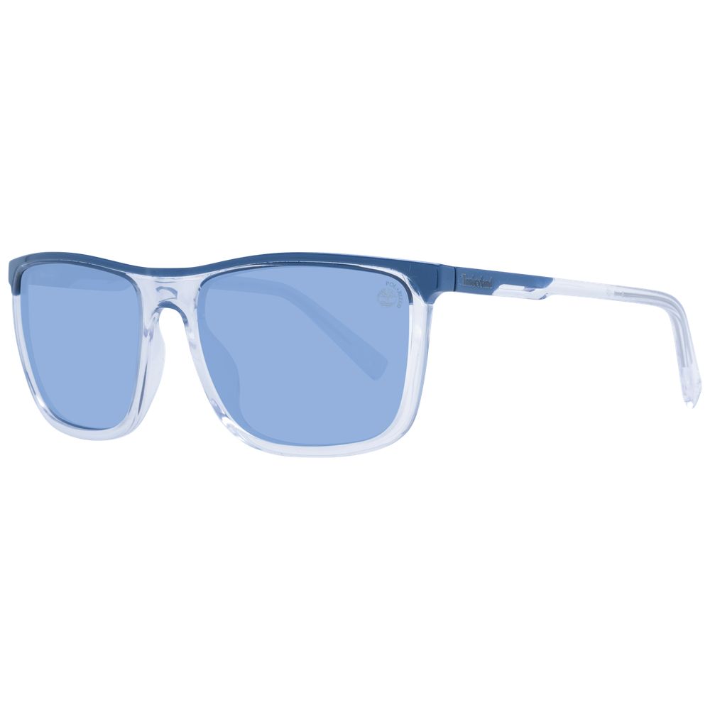 Lunettes de soleil blanches homme bleues