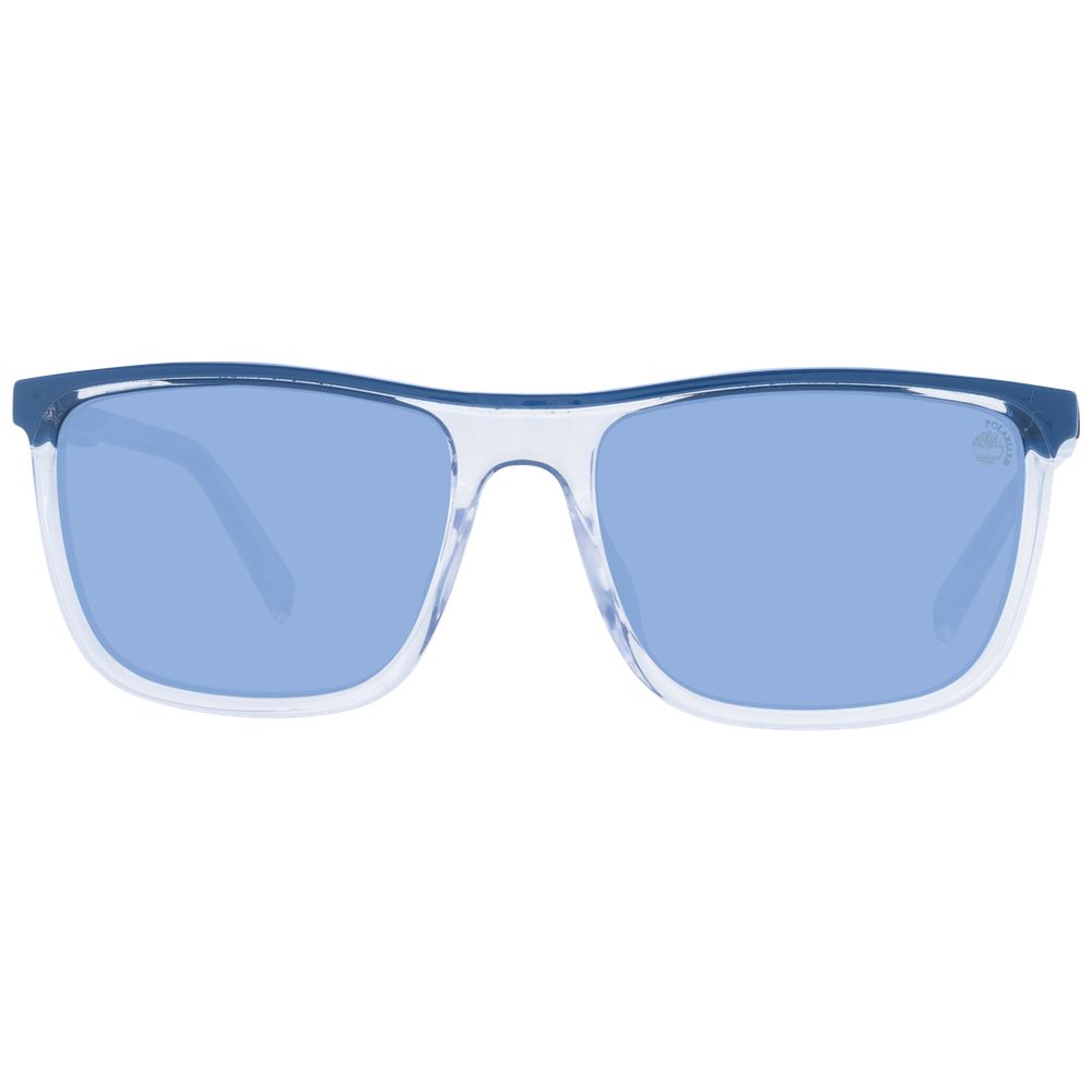 Lunettes de soleil blanches homme bleues