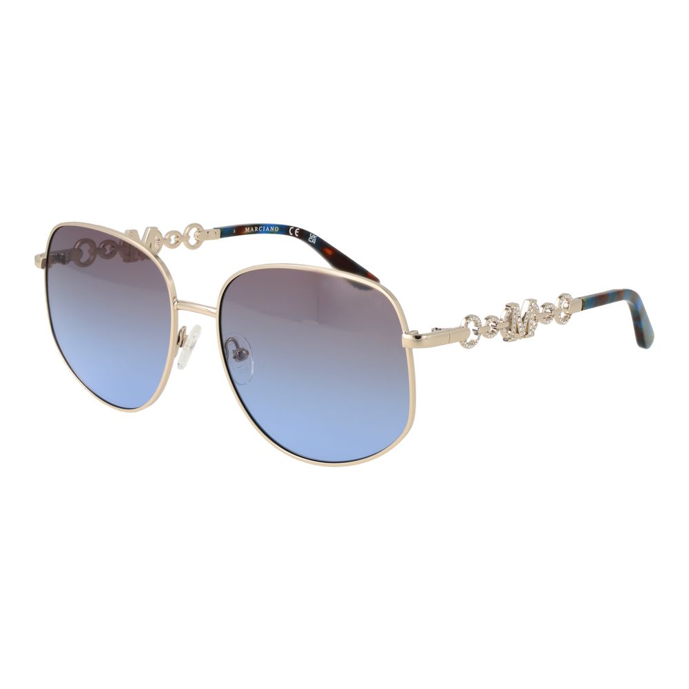 Lunettes de soleil dorées bleues