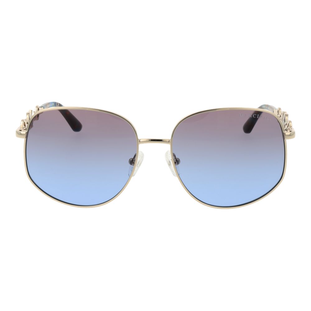 Lunettes de soleil dorées bleues