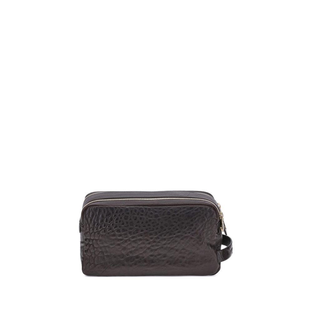 Trousse Brunello Cucinelli en cuir noire