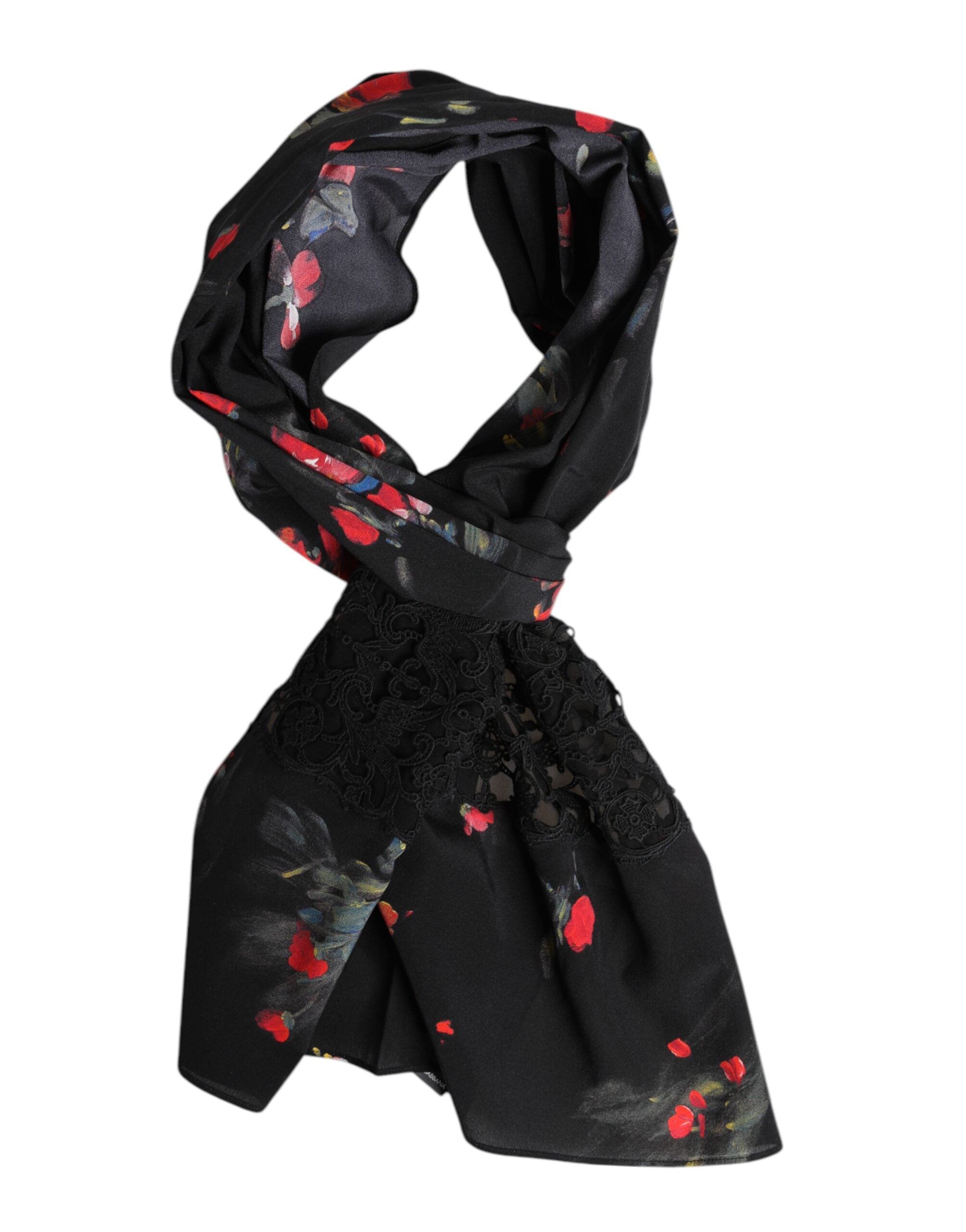 Écharpe Dolce & Gabbana florale noire