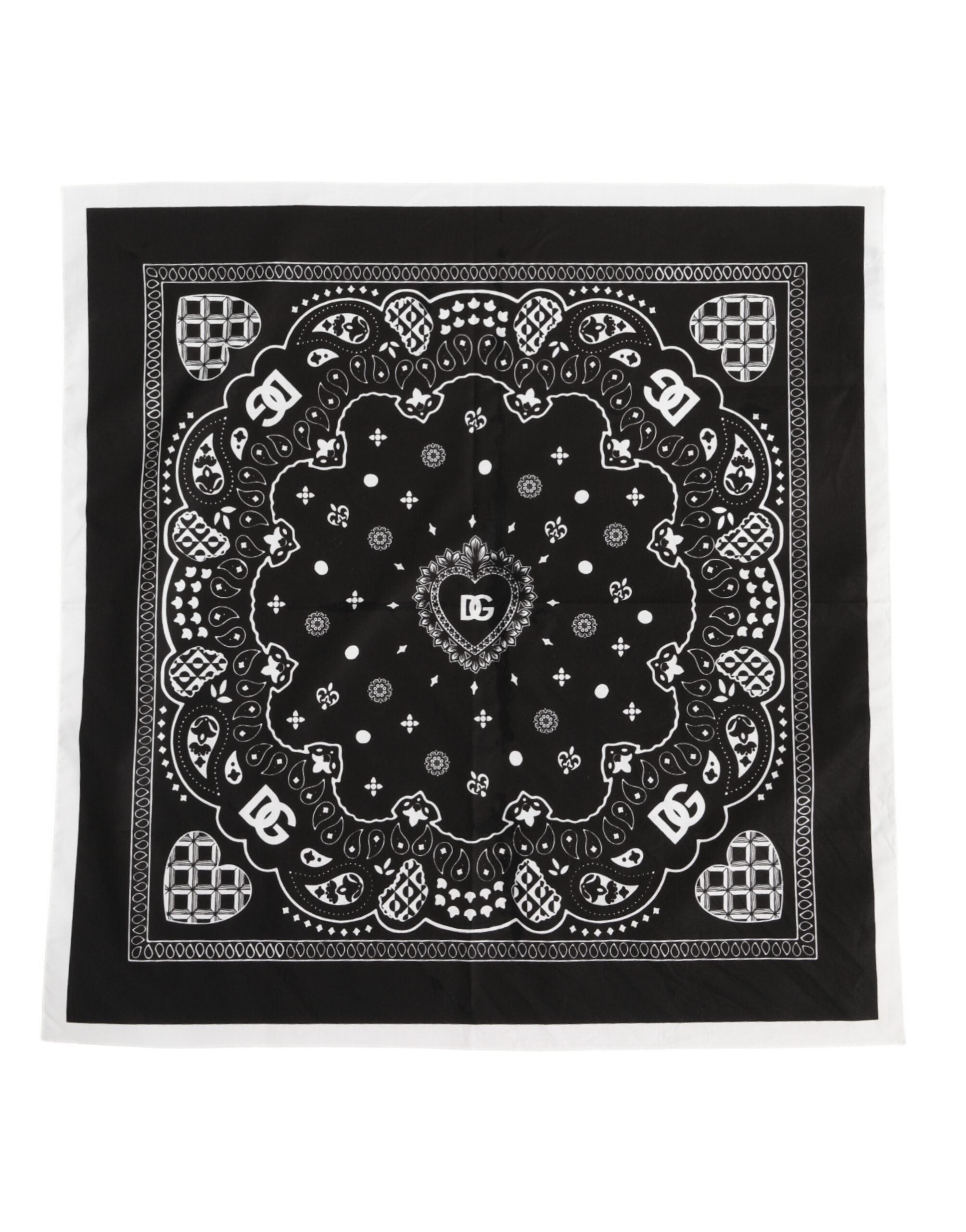 Foulard Dolce & Gabbana carré noir et blanc