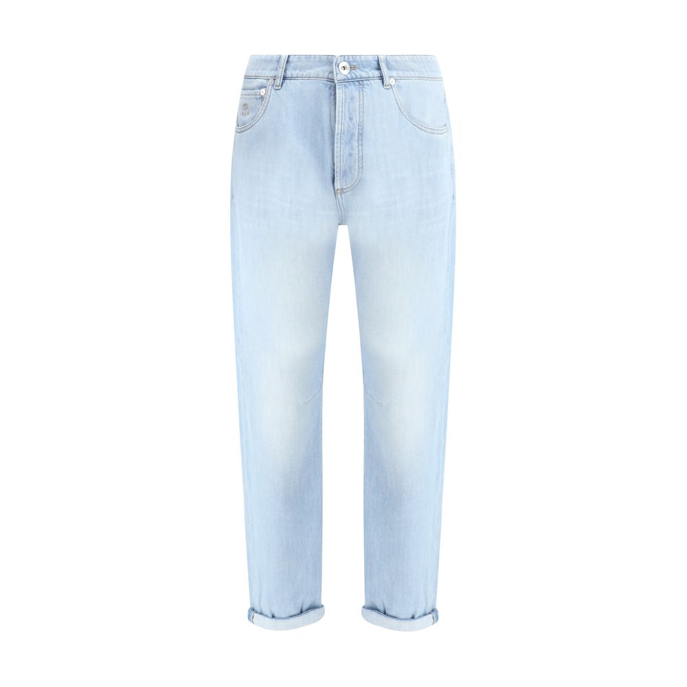 Jeans Brunello Cucinelli droit bleus