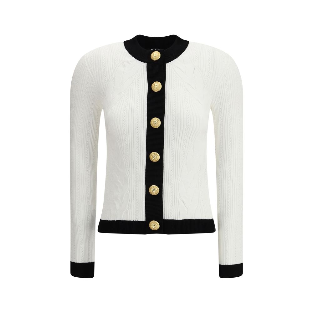 Cardigan Balmain Contrasté blanc