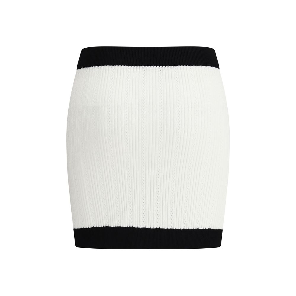 Jupe courte Balmain en maille blanche
