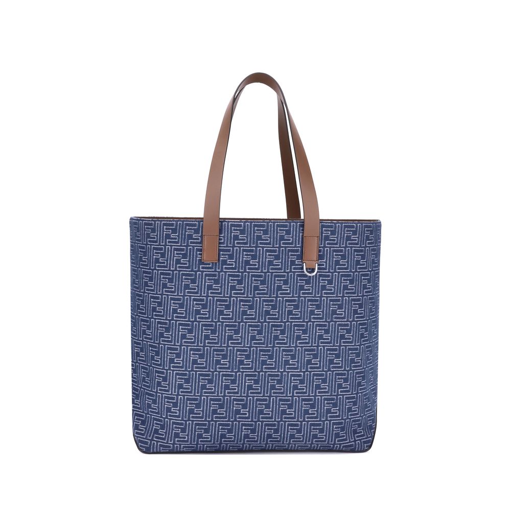 Tote bag Fendi FF denim bleu