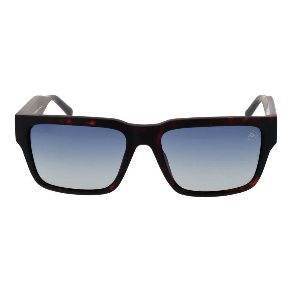 Lunettes de soleil brunes rectangulaires