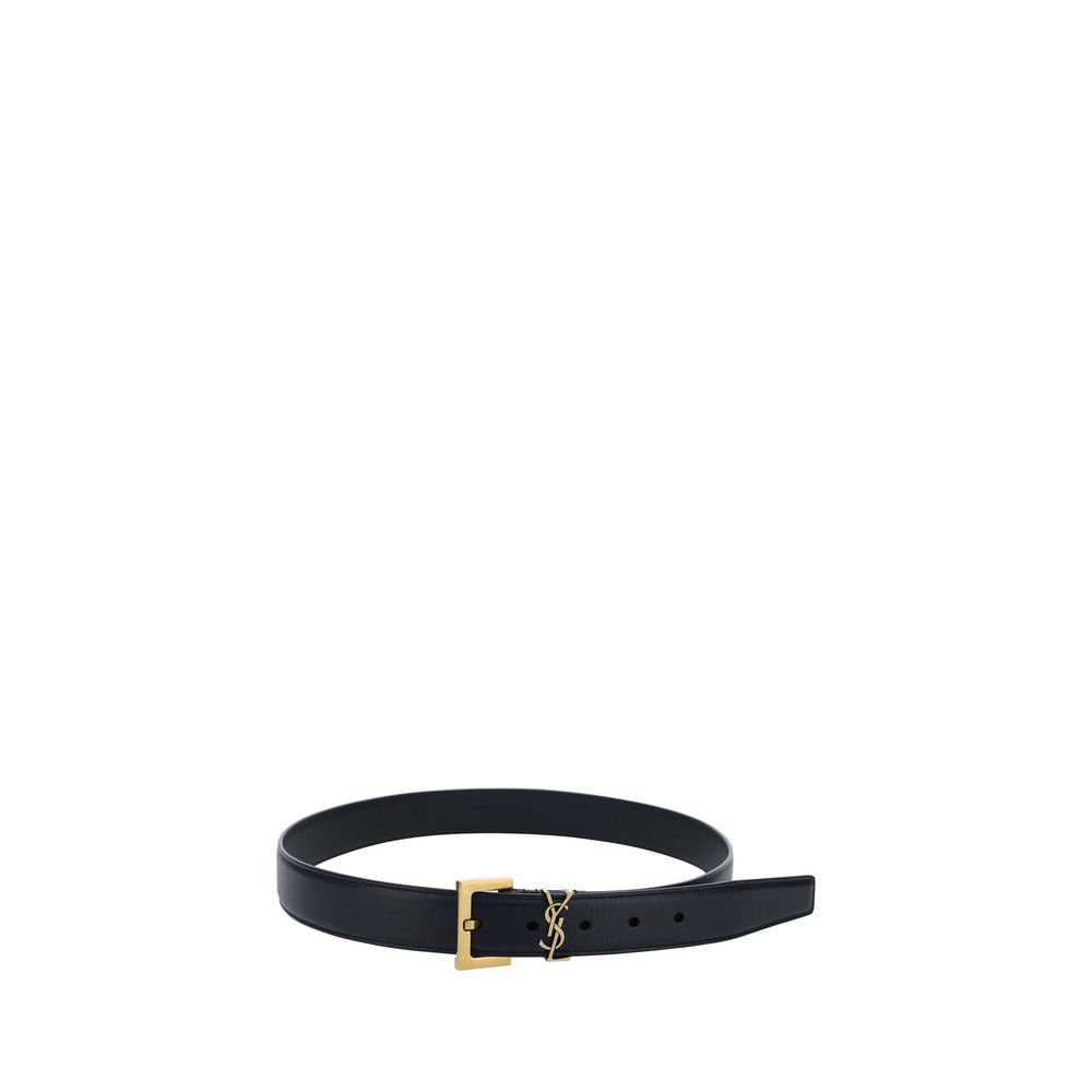 Ceinture Saint Laurent en cuir noire