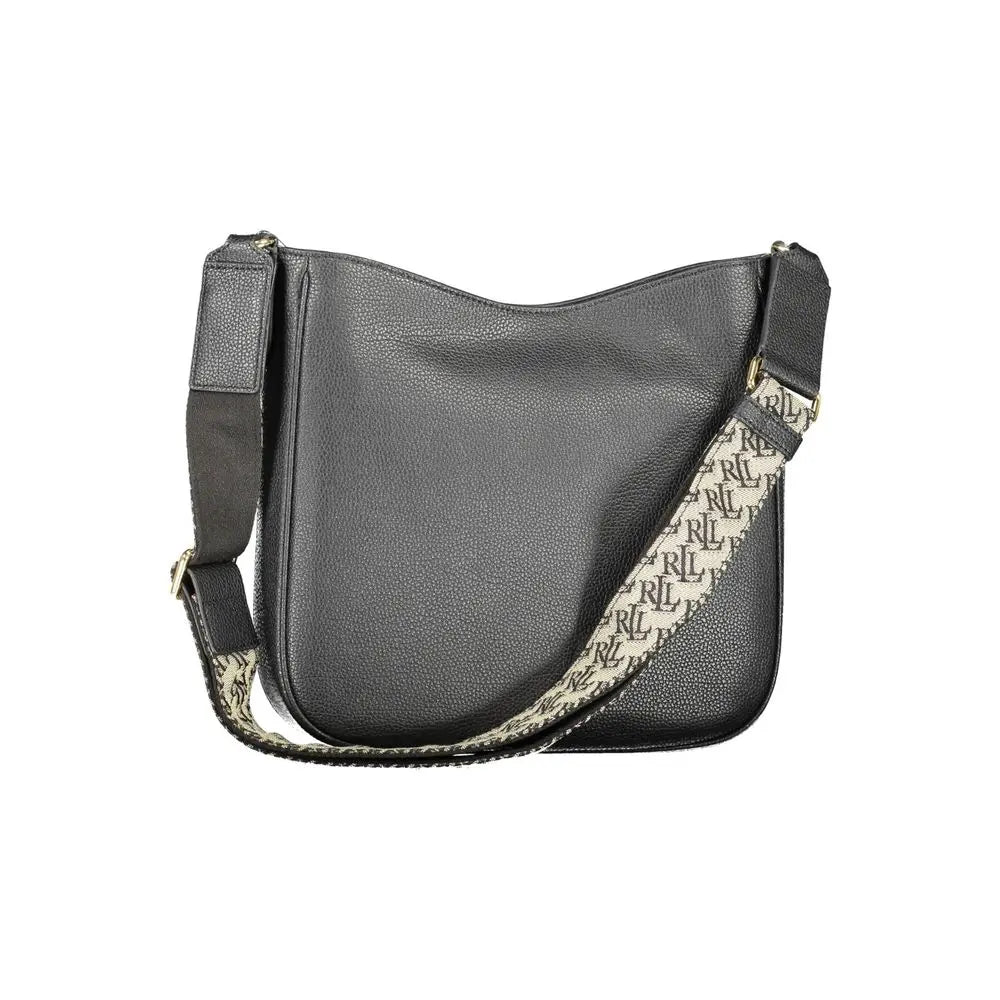 Sac à main en cuir noir Ralph Lauren