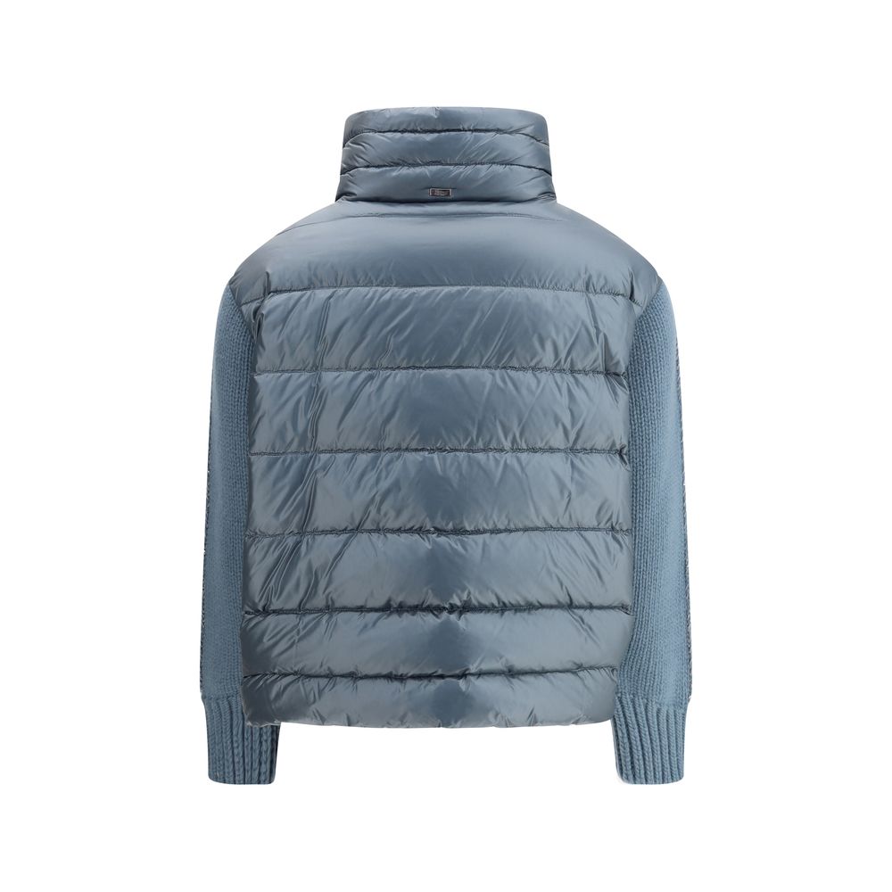 Doudoune Herno manches laine bleu clair