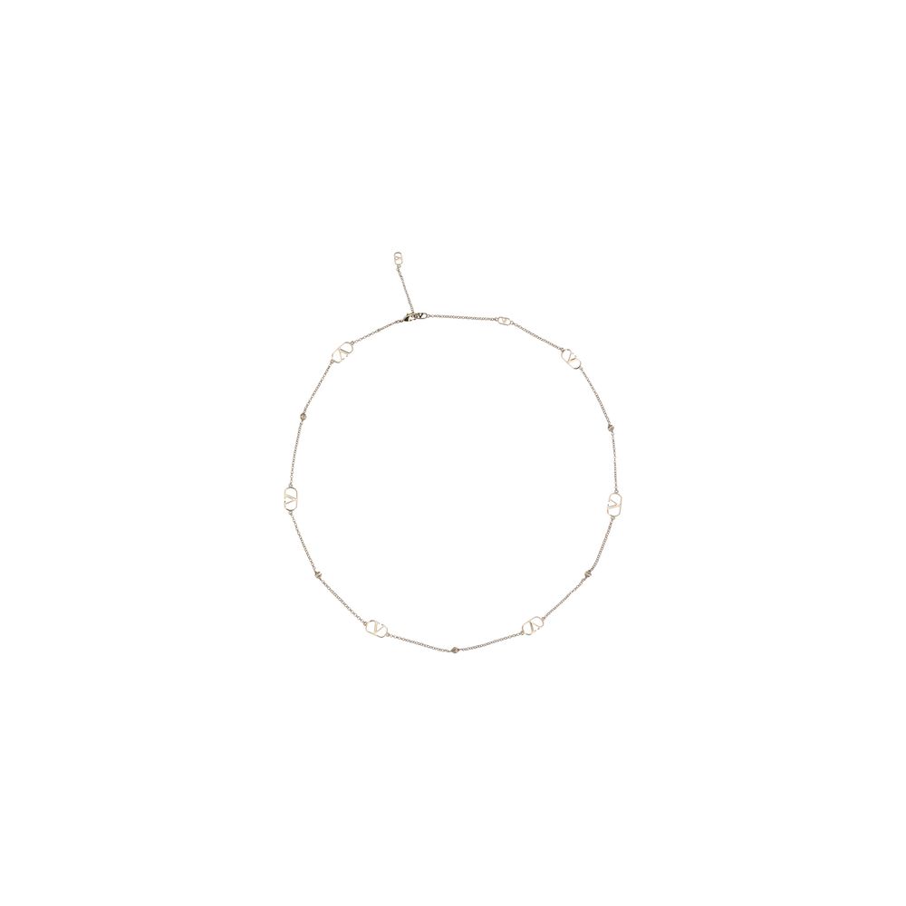Collier Valentino Garavani VLogo métal palladium