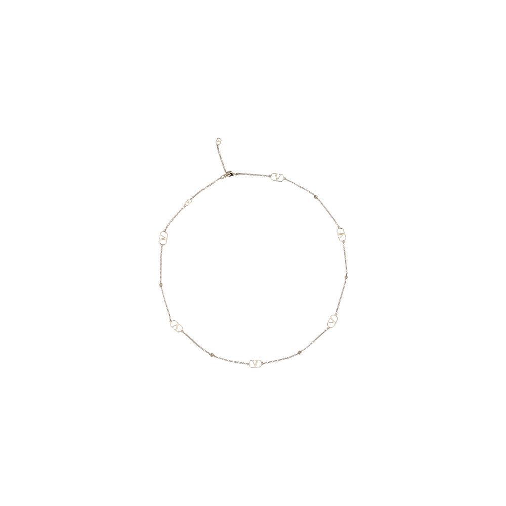 Collier Valentino Garavani VLogo métal palladium