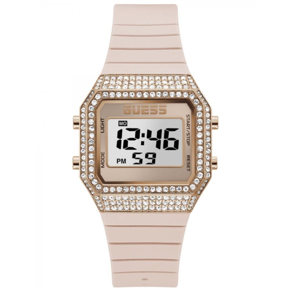 Montre multicolore en silicone rose