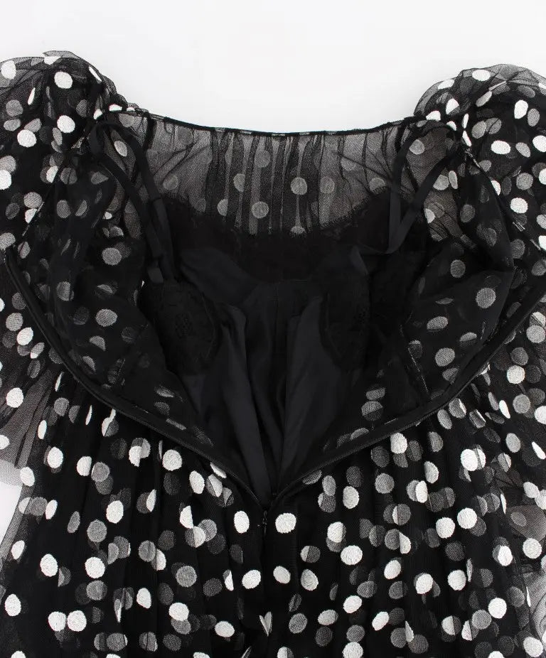 Robe Dolce & Gabbana à pois noire et blanche Dolce & Gabbana