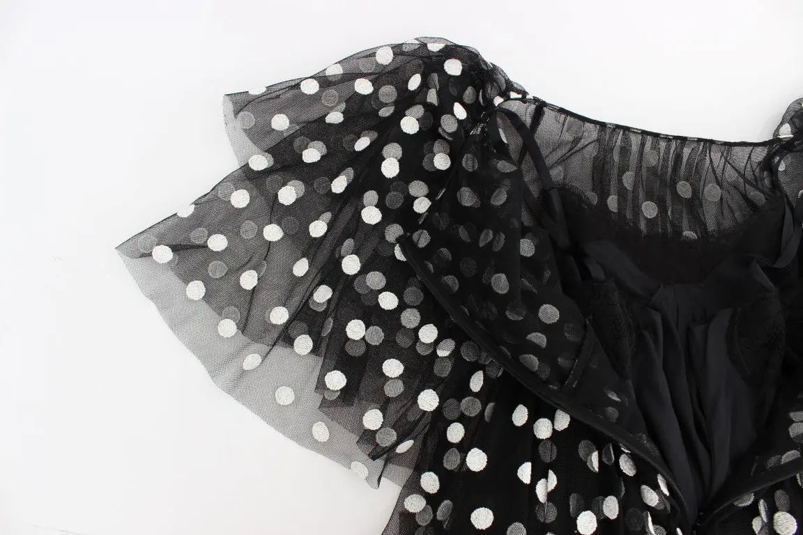 Robe Dolce & Gabbana à pois noire et blanche Dolce & Gabbana