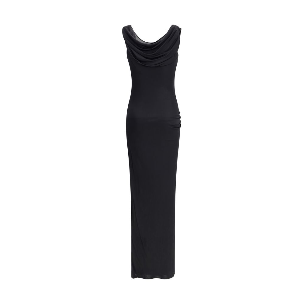 Robe Versace drapée noire