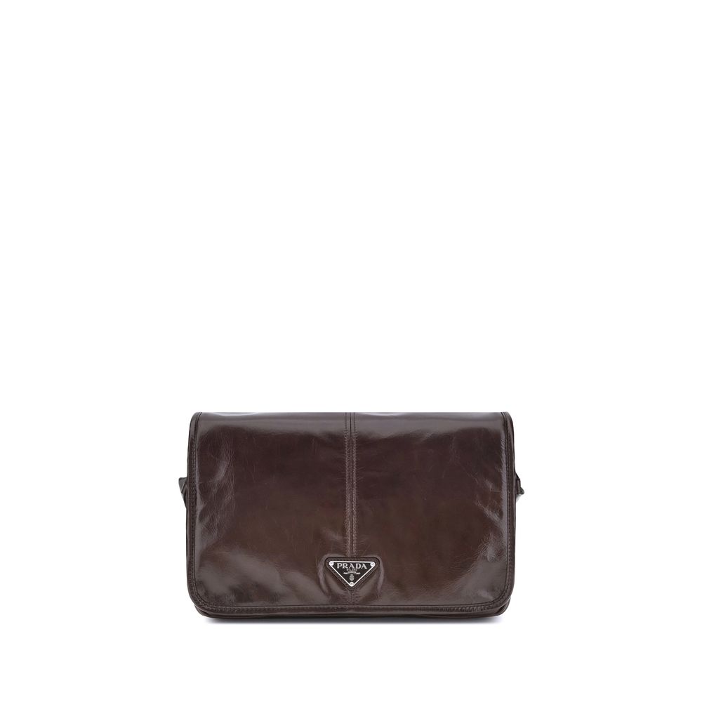 Sac à bandoulière Prada en cuir noir