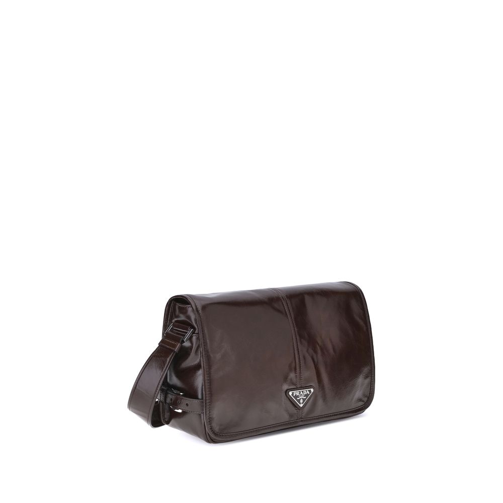 Sac à bandoulière Prada en cuir noir