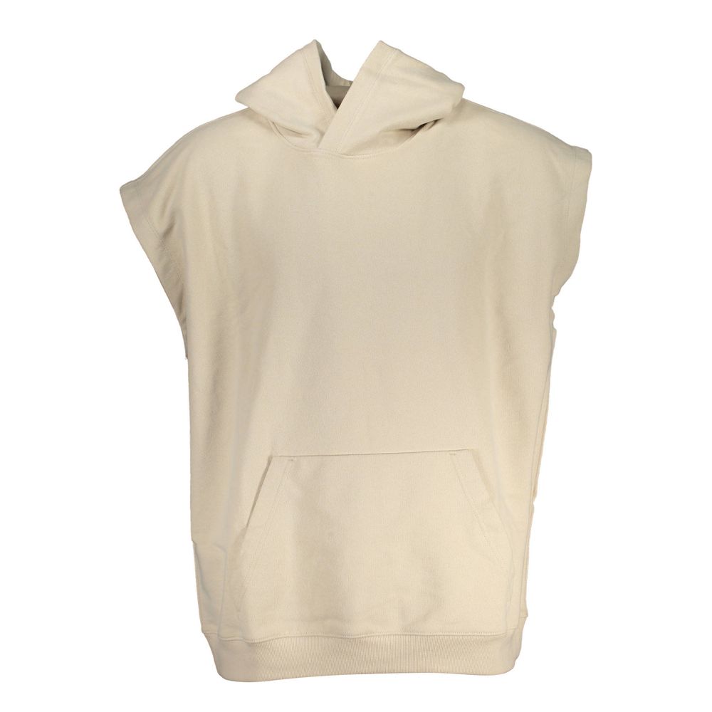 Sweat à capuche sans manches beige