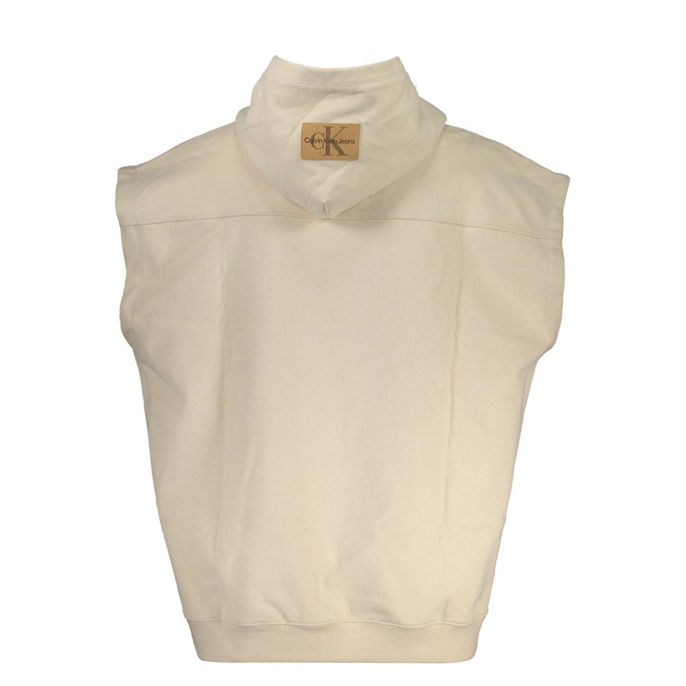 Sweat à capuche sans manches beige