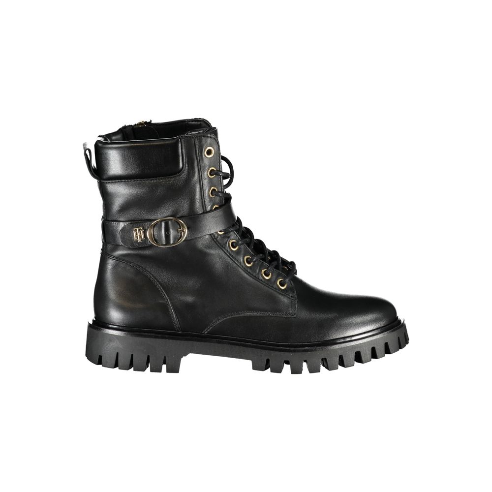 Bottines avec lacets et zip noires