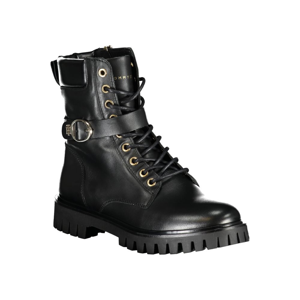 Bottines avec lacets et zip noires