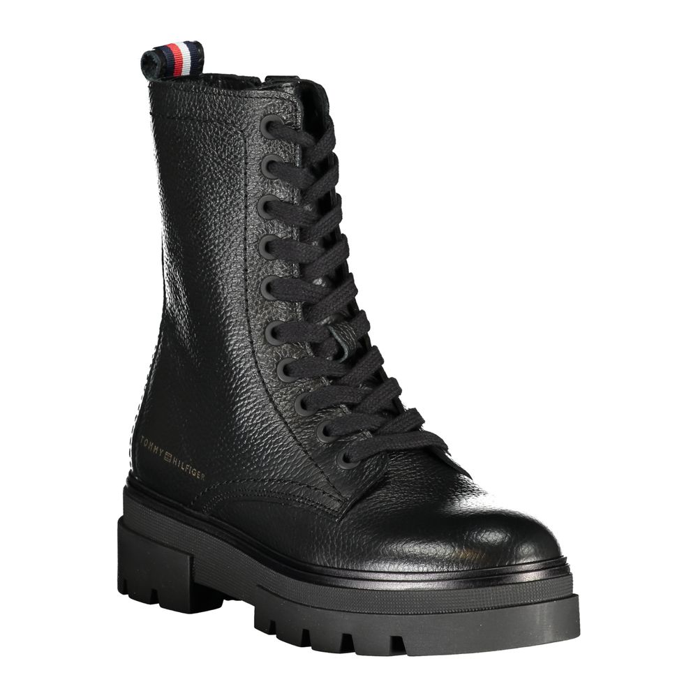 Bottines avec lacets et zip noires