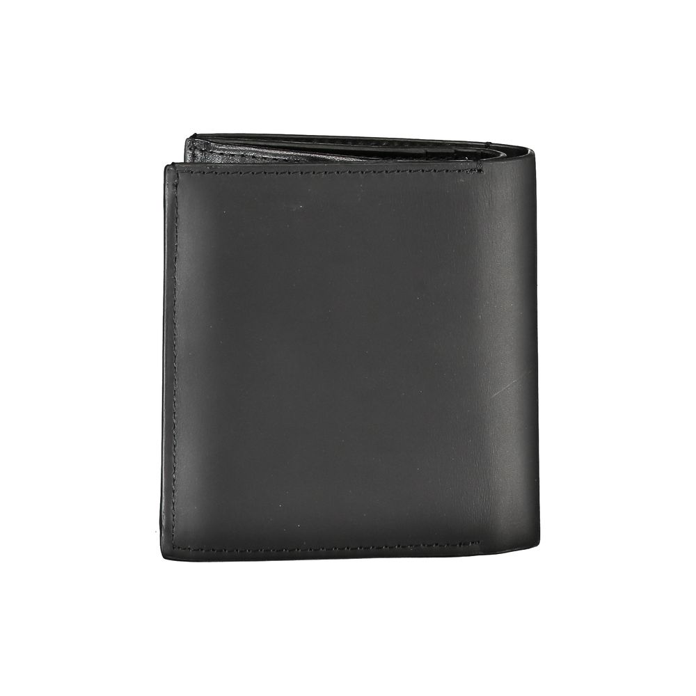 Portefeuille cuir noir à deux compartiments