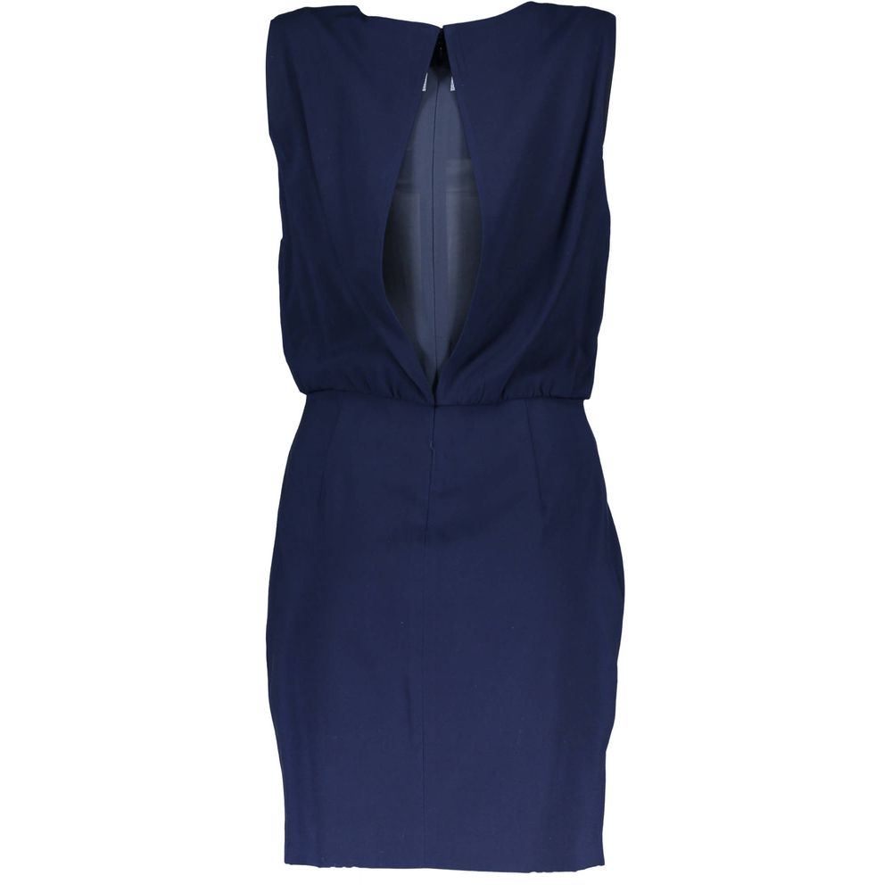 Robe bleue viscose sans manches