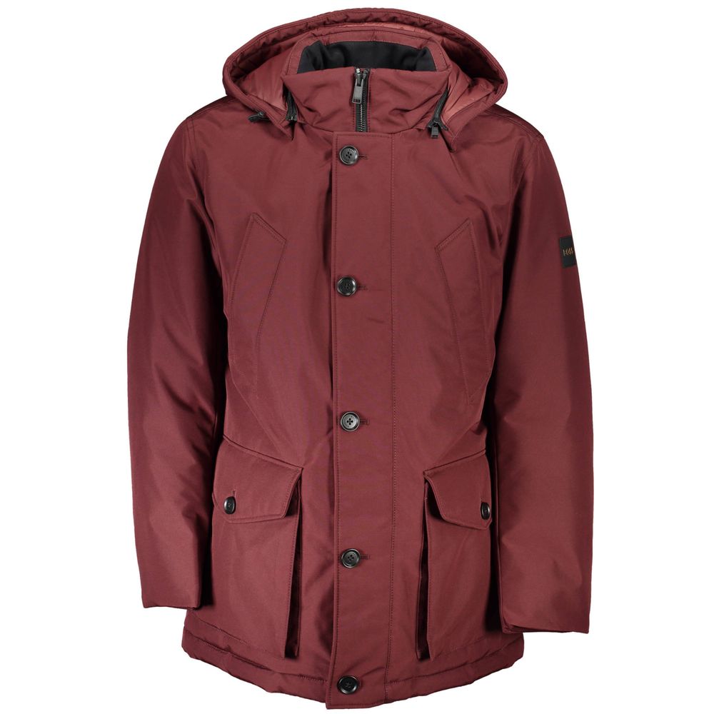 Veste rouge avec capuche amovible rouge