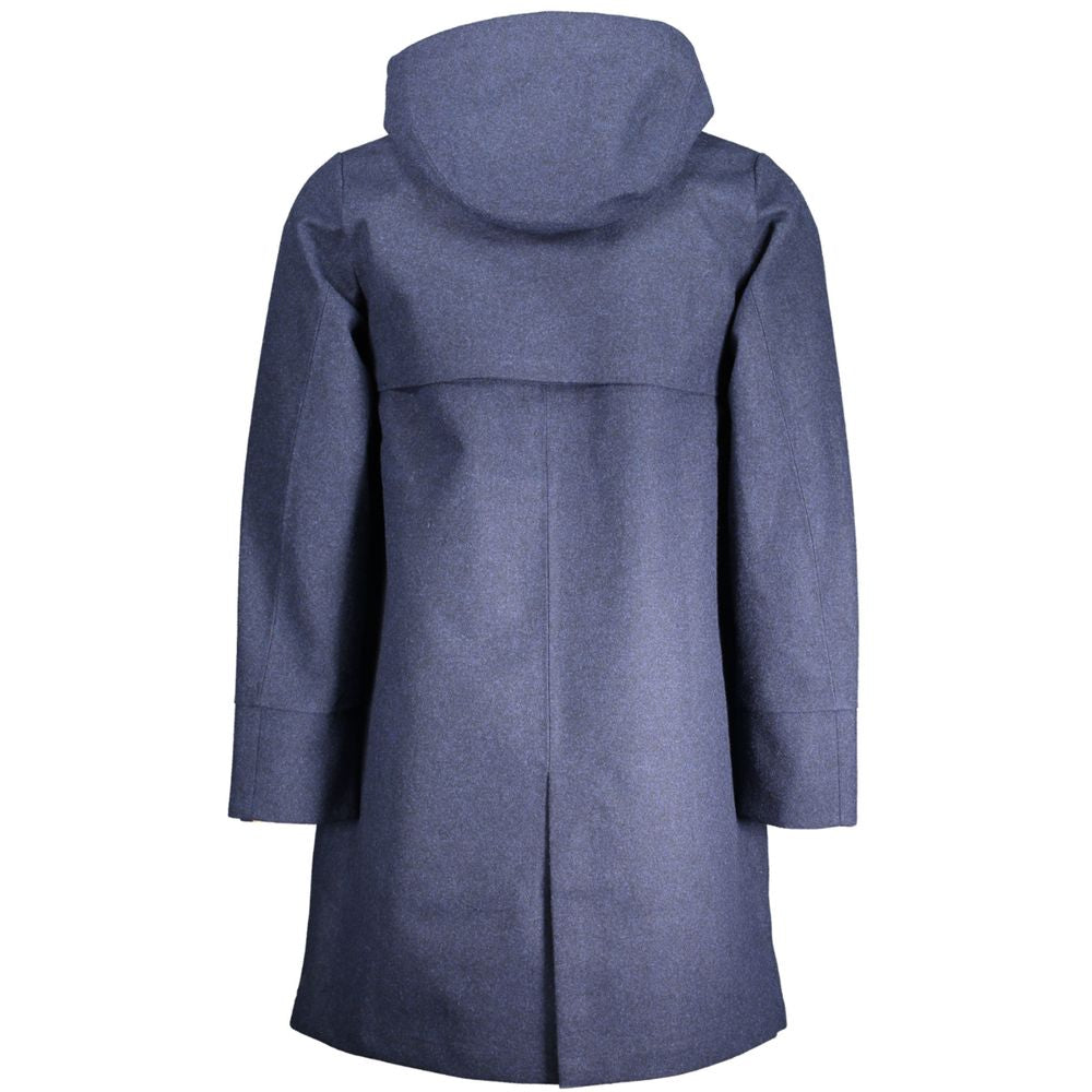 Manteau bleu à capuche melange