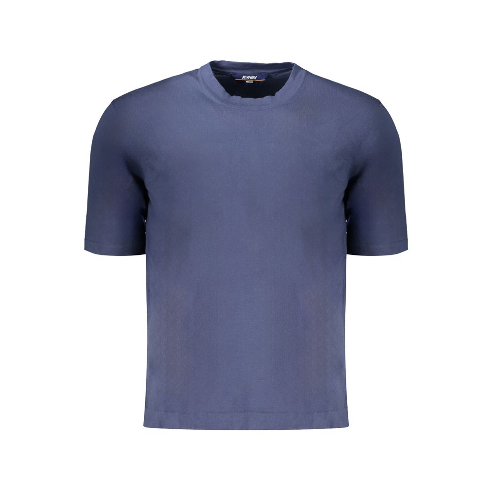 T-shirt logo Crew neck bleu