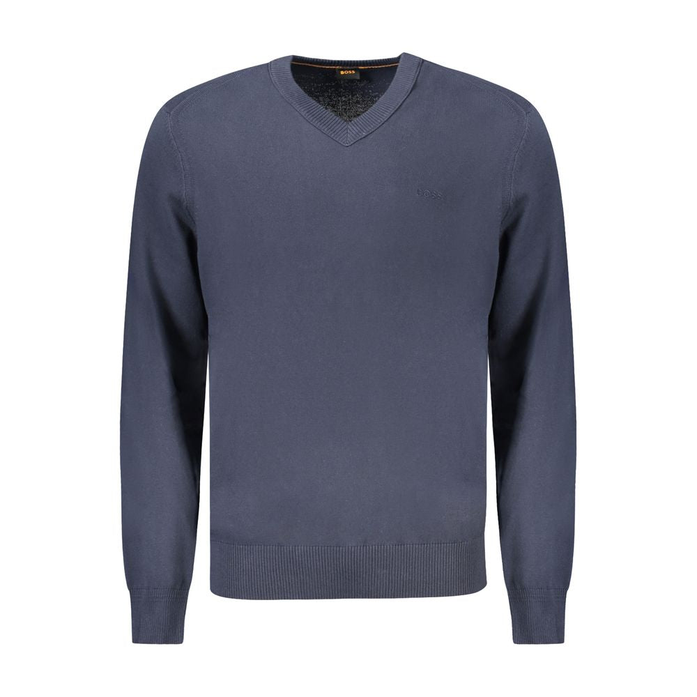 T-shirt V-neck brodé bleu