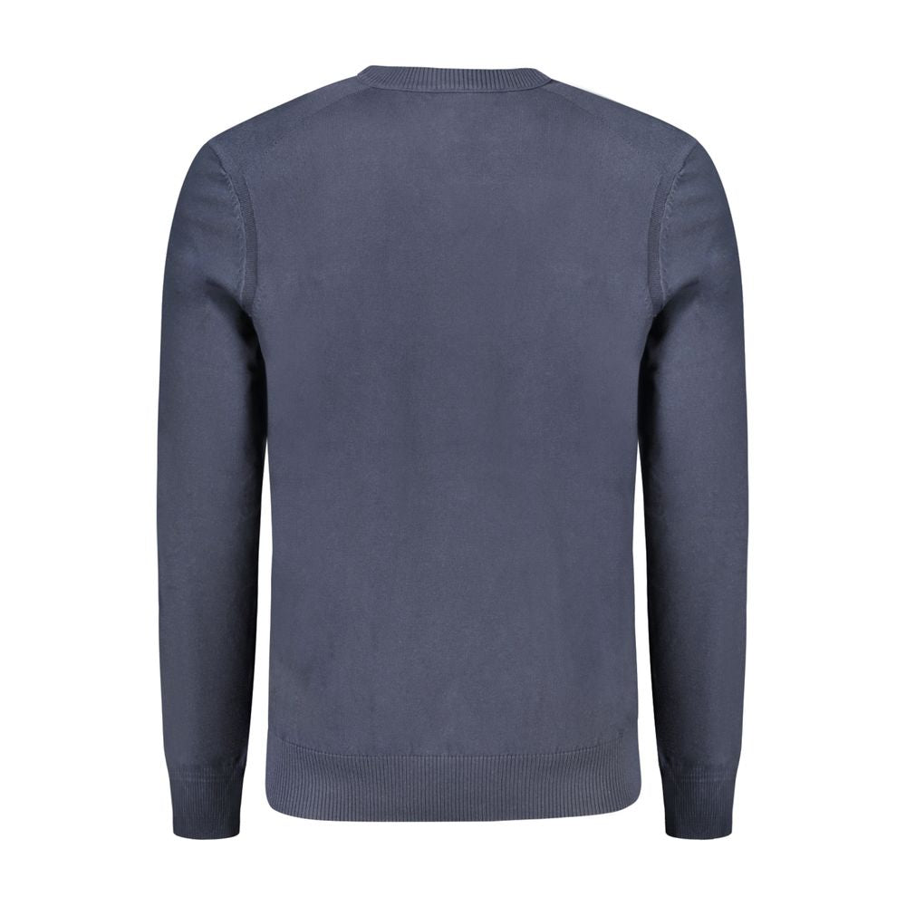 T-shirt V-neck brodé bleu