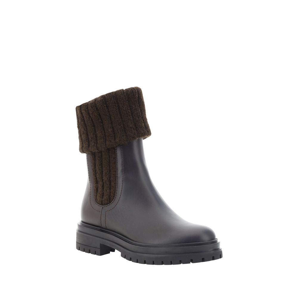 Bottines Gianvito Rossi en cuir noires