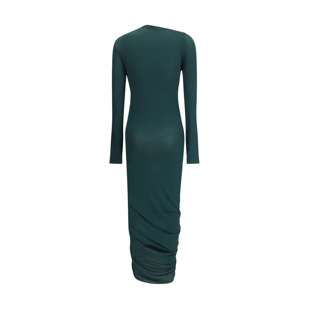 Robe midi Ferragamo drapée noire