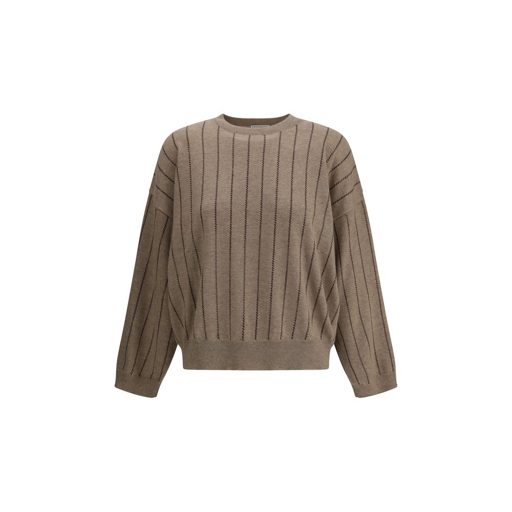 Pull Brunello Cucinelli sequins gris