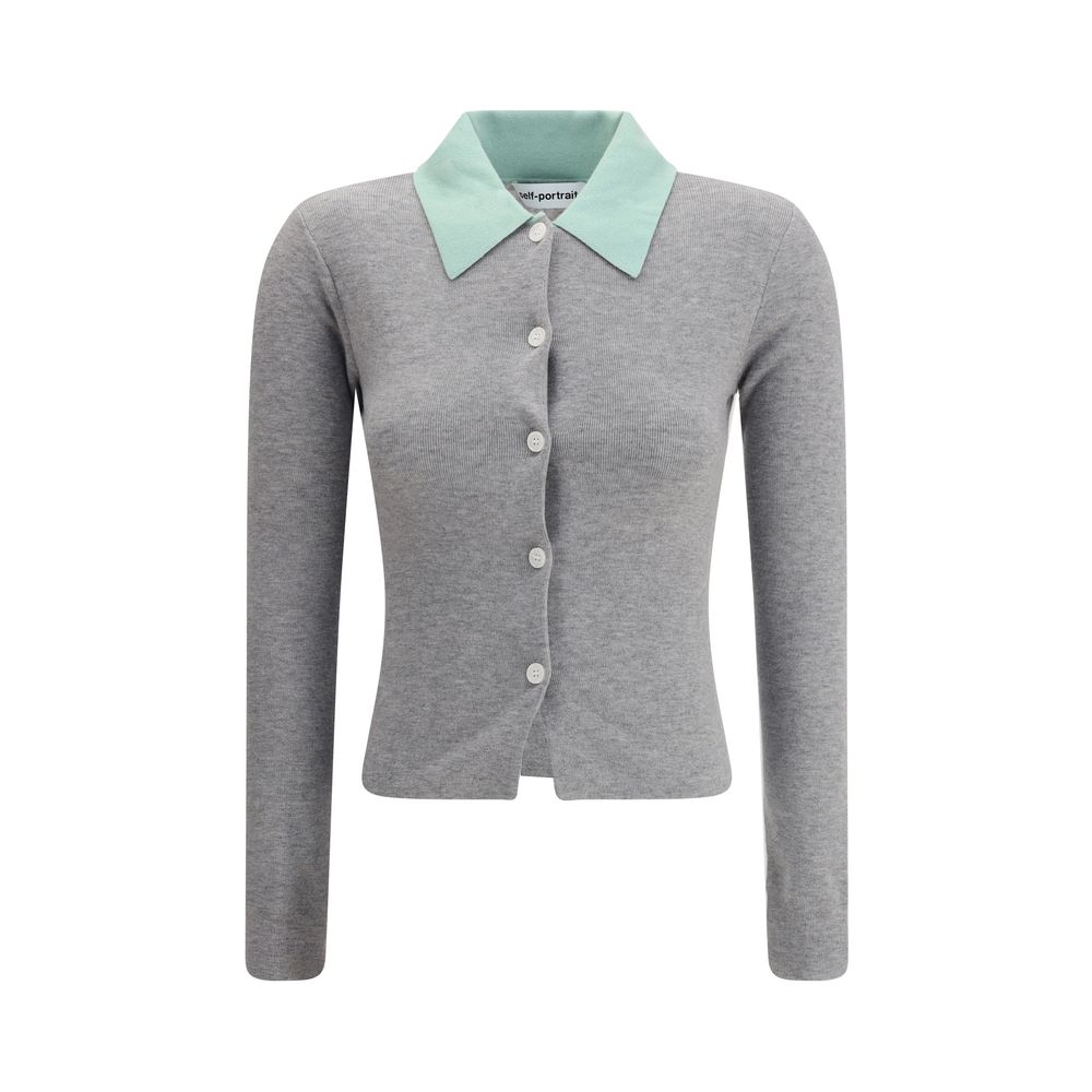 Cardigan Self-Portrait gris mélange