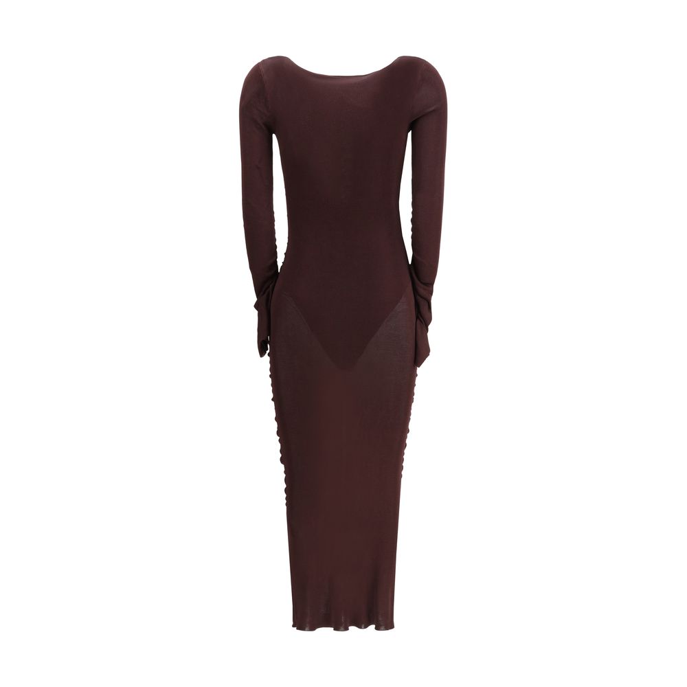 Robe Self-Portrait Draped Knit noire