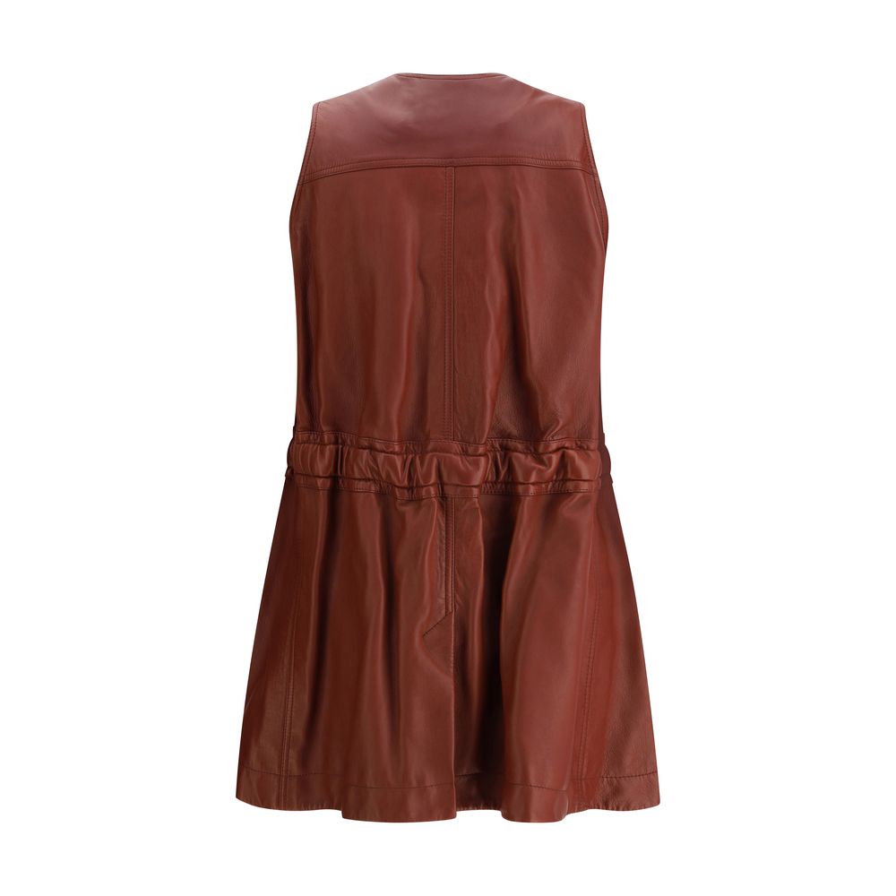 Gilet Chloé en cuir noir