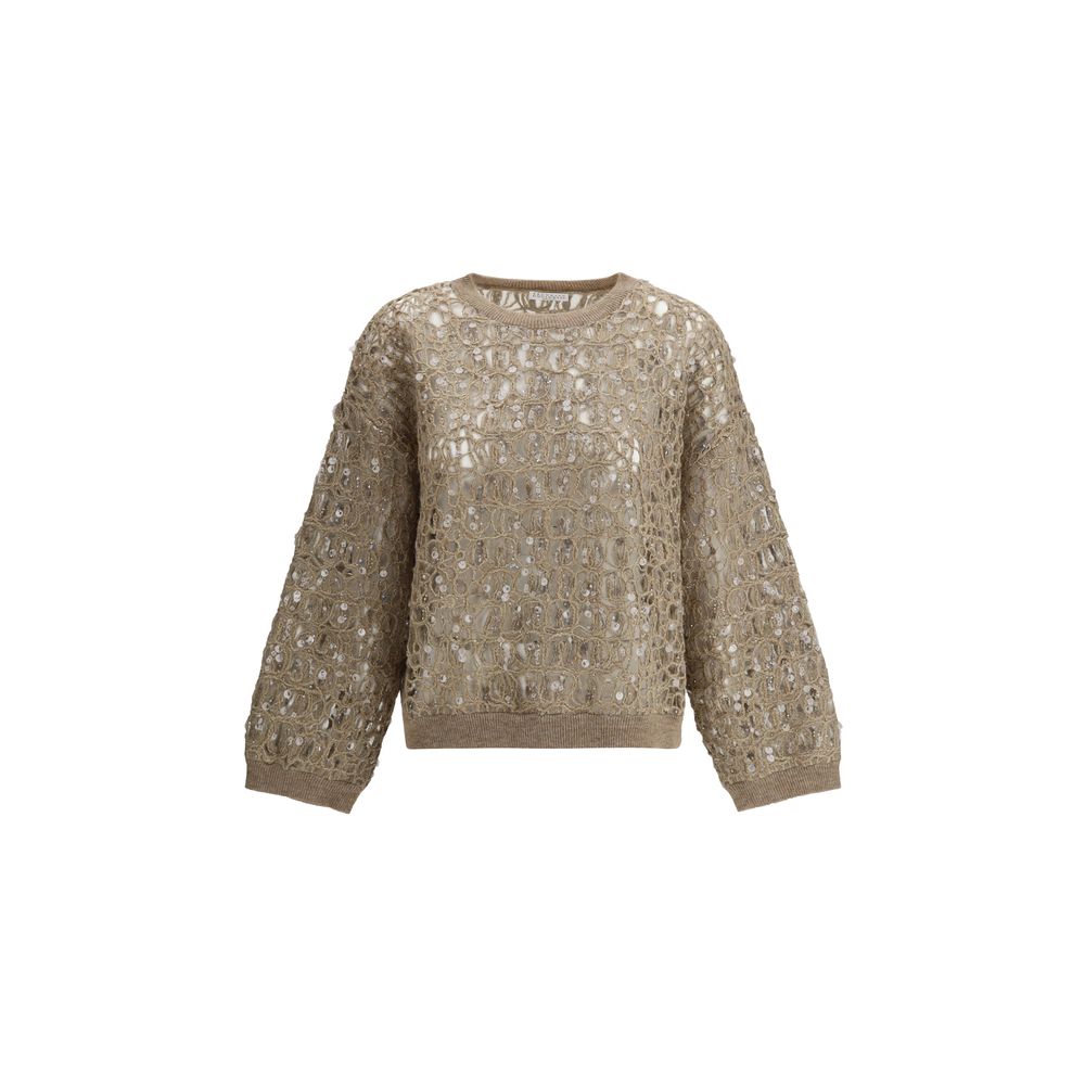 Pull Brunello Cucinelli transparent avec sequins