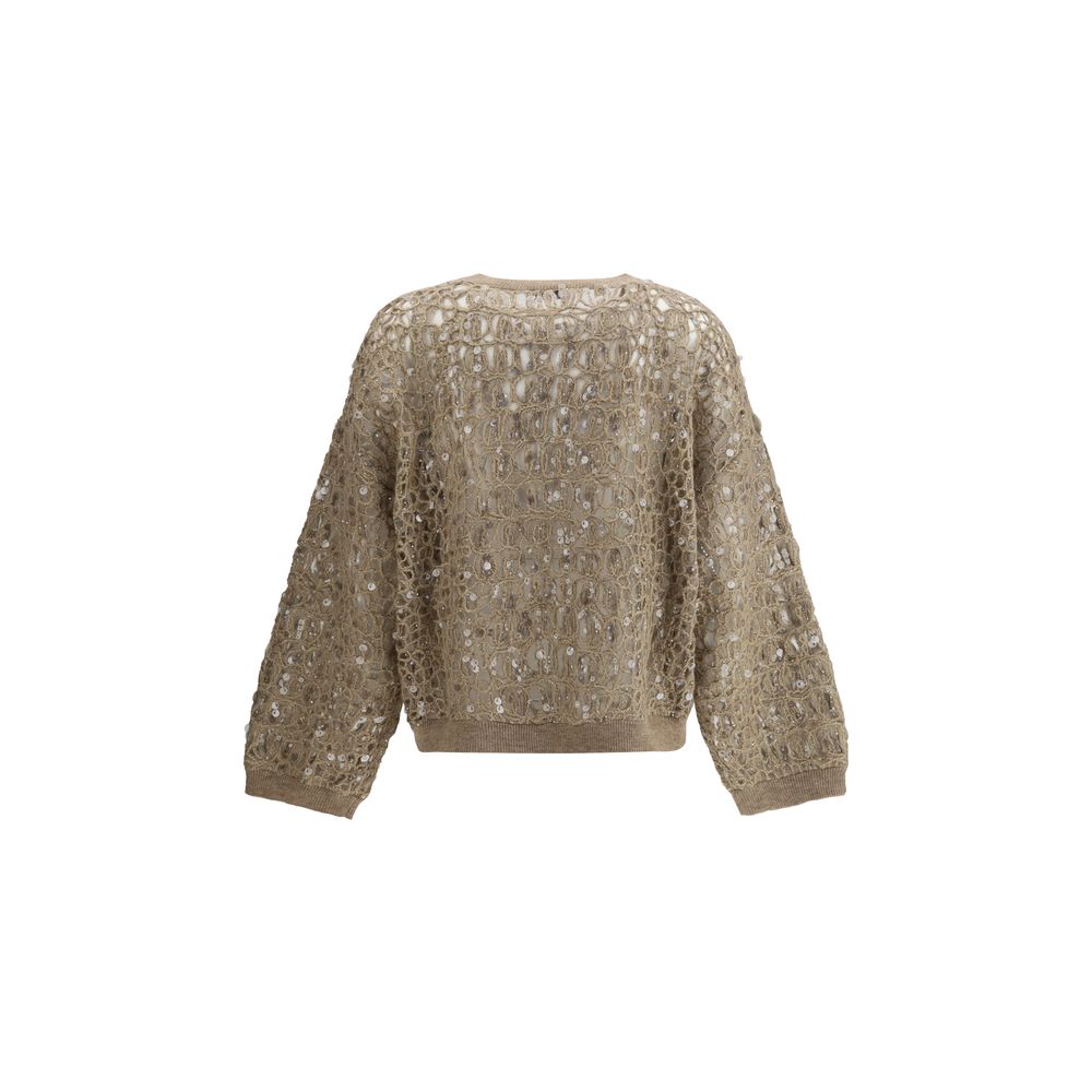 Pull Brunello Cucinelli transparent avec sequins