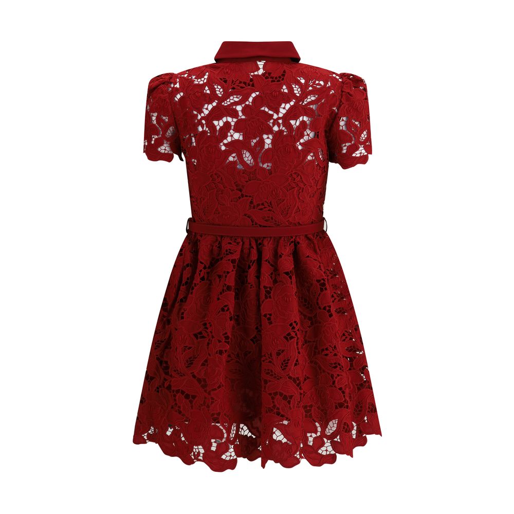 Robe courte Self-Portrait brodée noire
