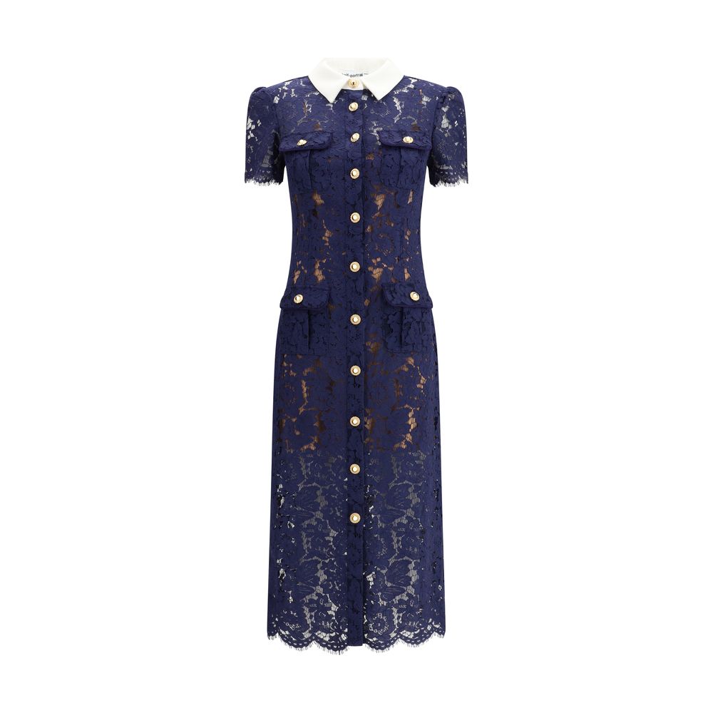 Robe Self-Portrait longue dentelle noire