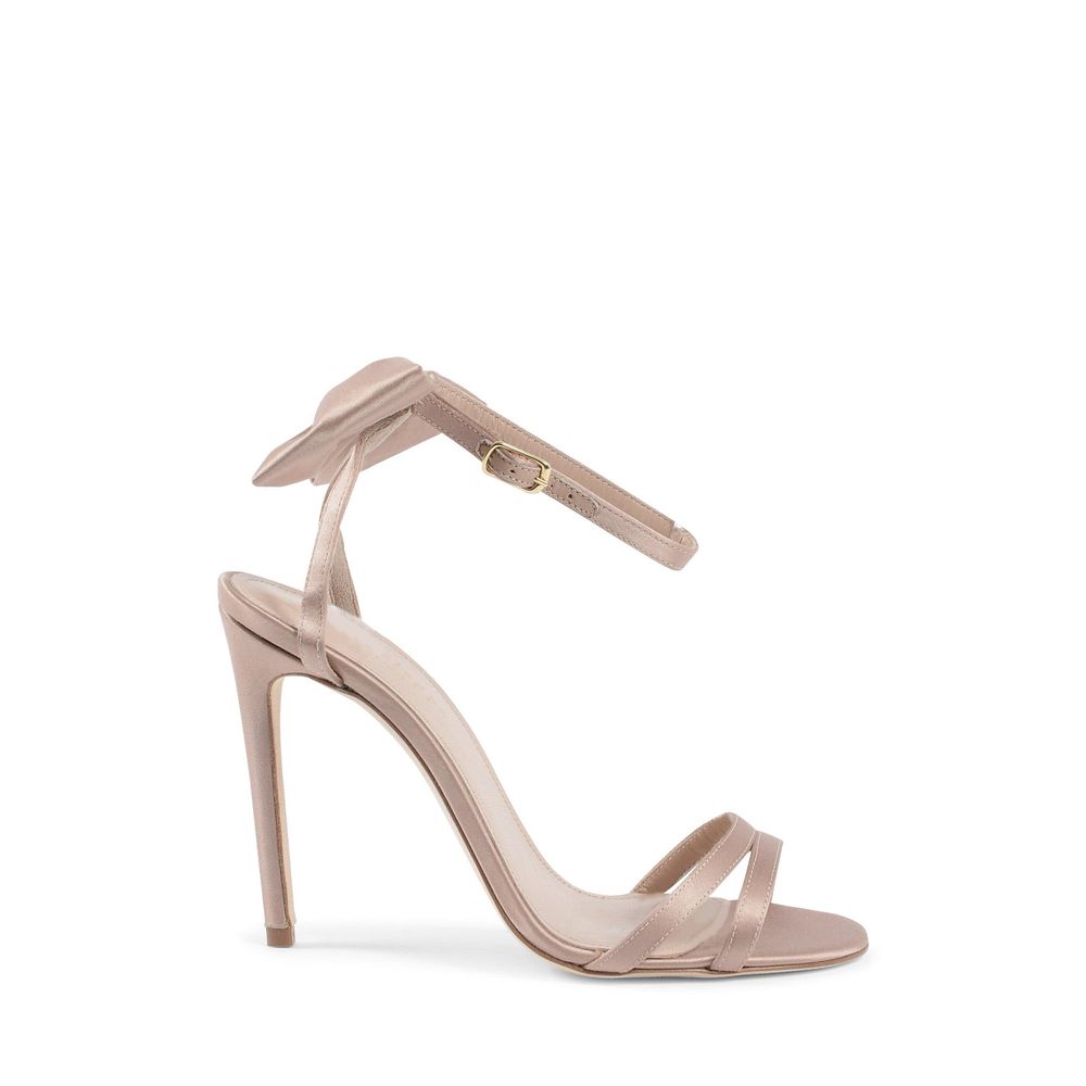 Sandales Bow Beige Satin