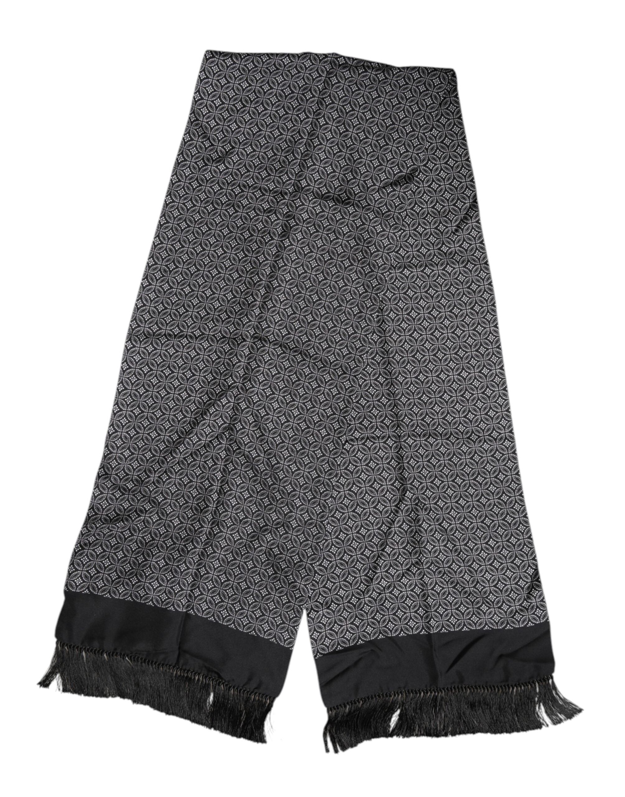 Foulard Dolce & Gabbana à franges noir