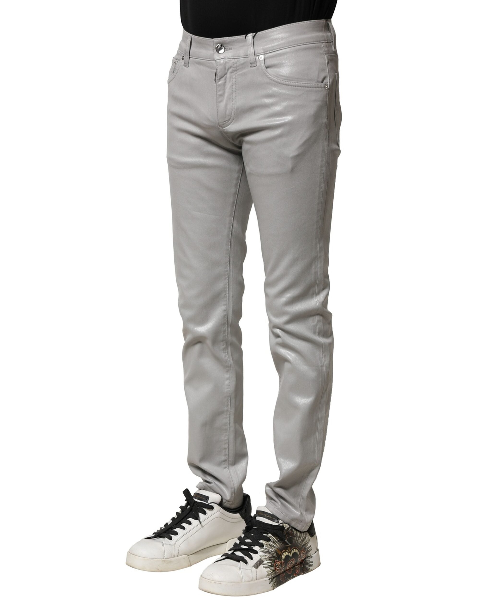 Jeans Dolce & Gabbana slim fit gris clair