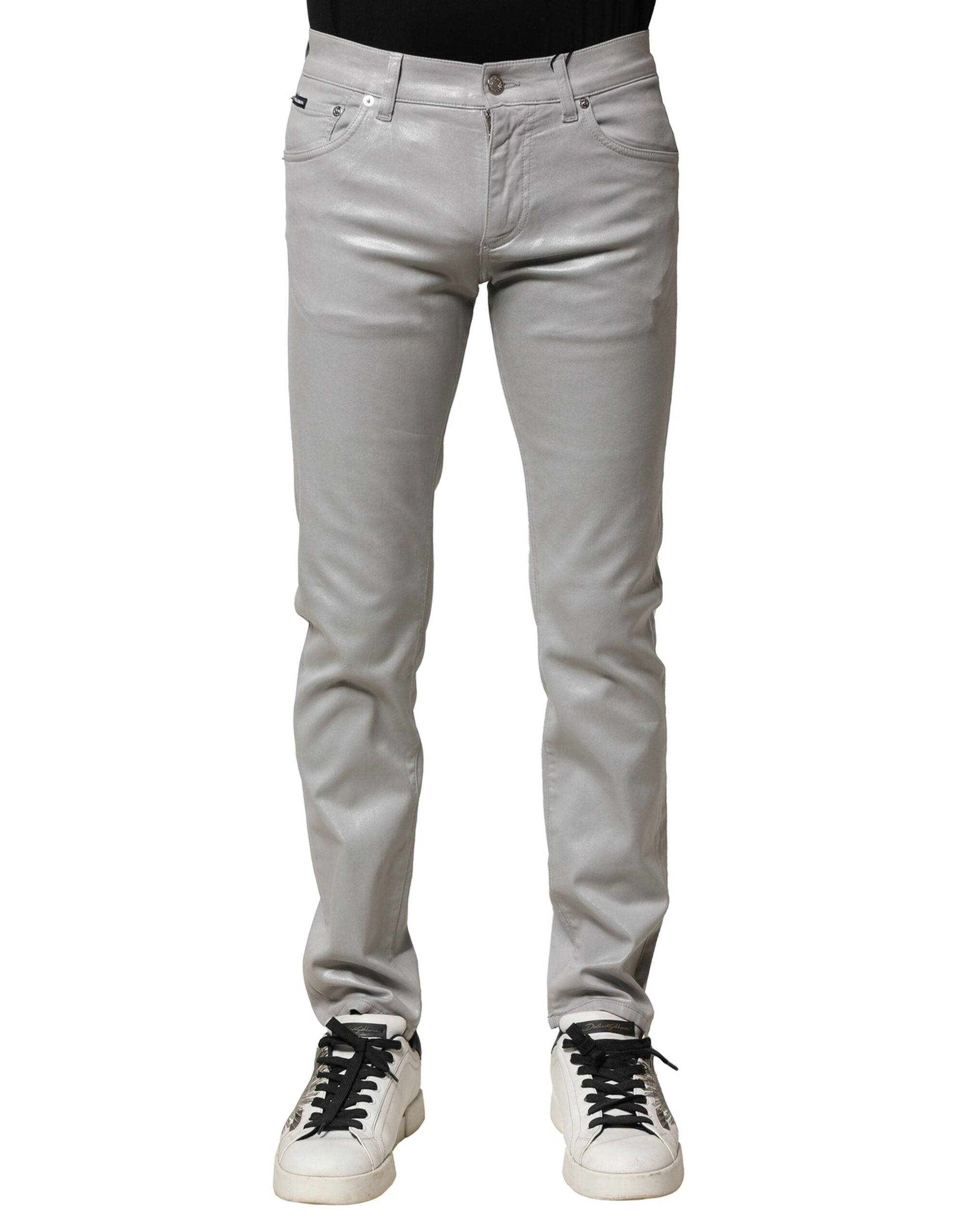 Jeans Dolce & Gabbana slim fit gris clair
